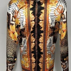Barabas button front shirt multi floral classic